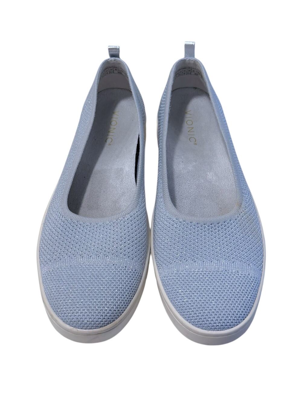 VIONIC Uptown Skimmer Knit Slip-on Comfort Shoes Women's 40/9 WIDE Blue Grey